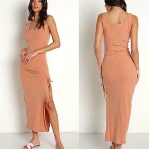 L*Space Sleeveless Midi Dress in Warm Tan